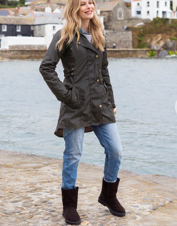 Women's Hooded Longline Katrina Wax Jacket