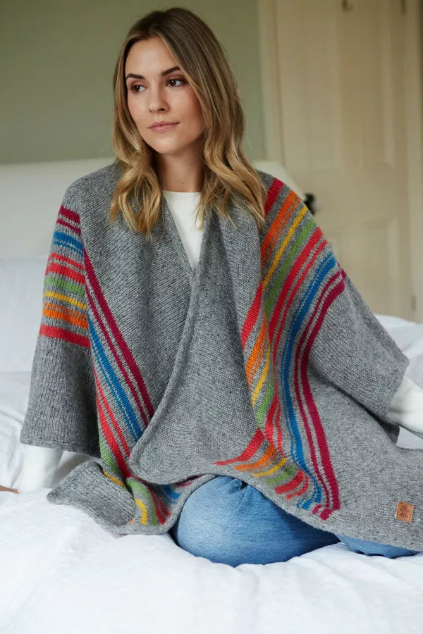Hexham Grey Poncho Wrap