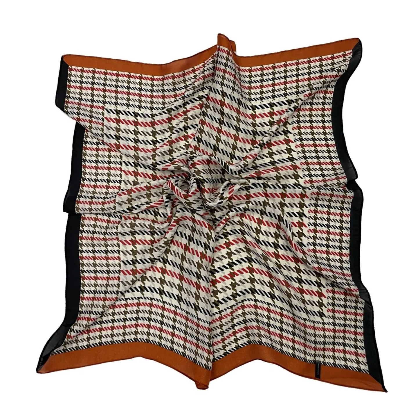 Silk Style Fashion Dogtooth Print Square Scarf