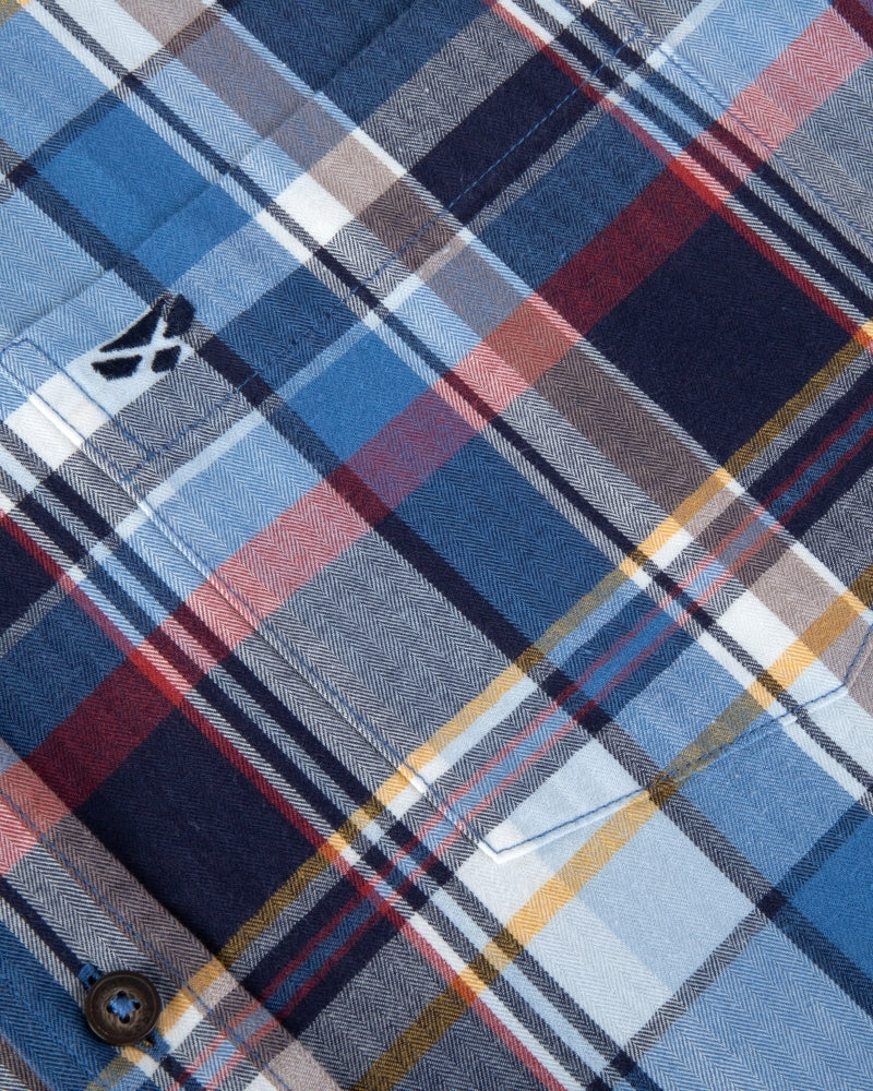 Pure Cotton Blue Plaid Shirt - Hoggs Of Fife