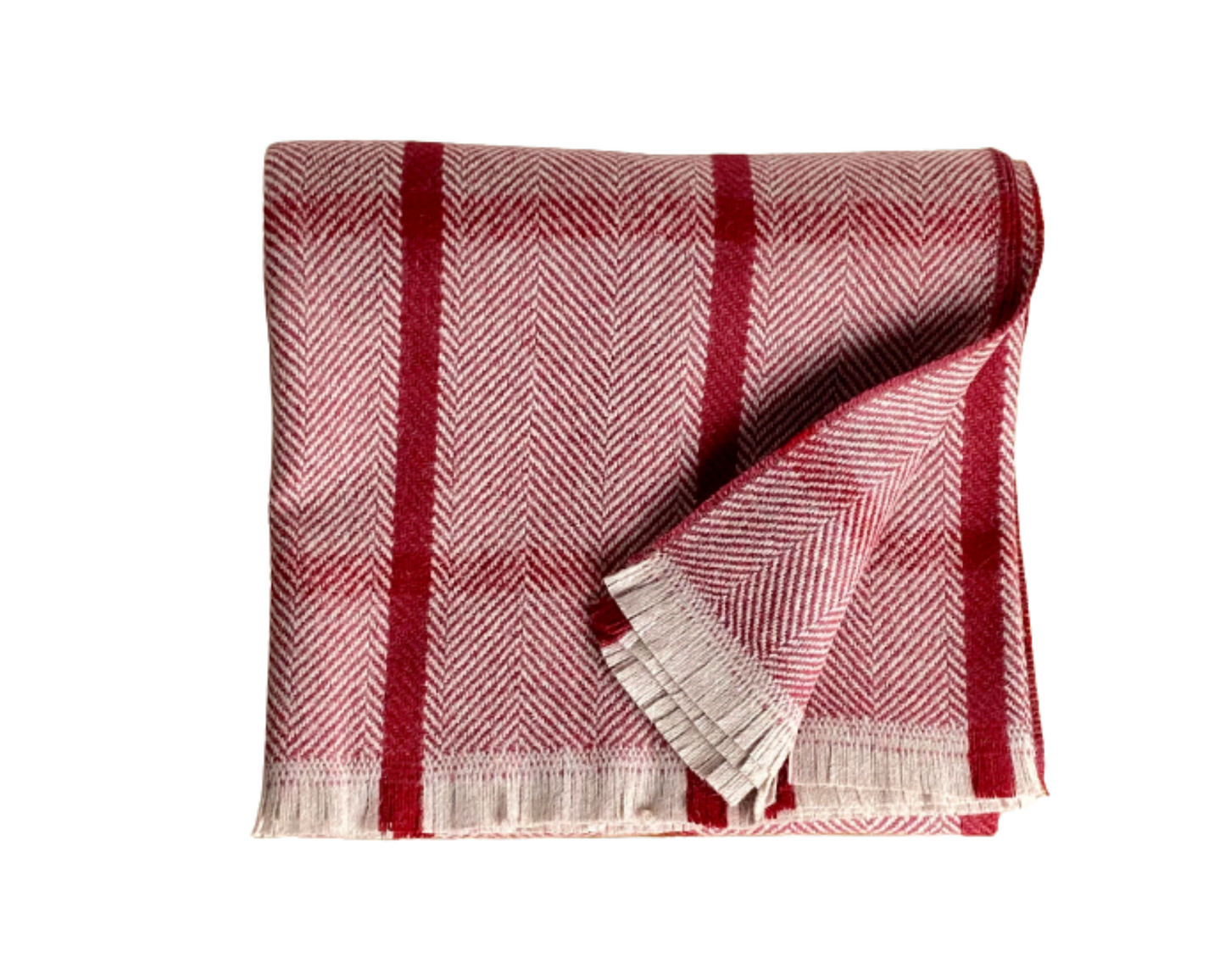 Check Recycled Woven Wool Throw Blanket