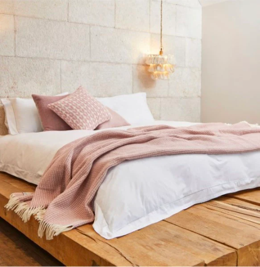 Pure Wool King Size Grey Throw Blanket