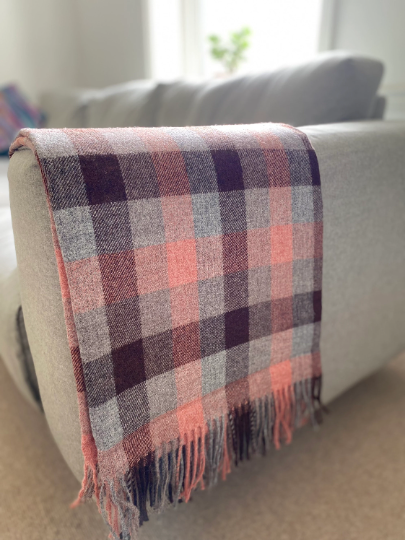 Wool Plaid Check Throw / Blanket