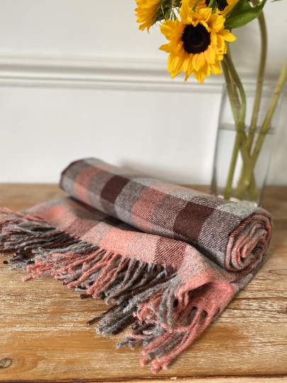 Wool Plaid Check Throw / Blanket