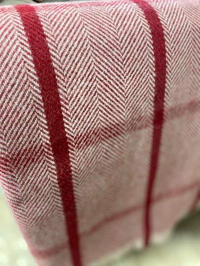 Check Recycled Woven Wool Throw Blanket