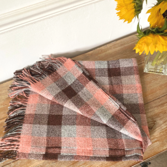 Wool Plaid Check Throw / Blanket