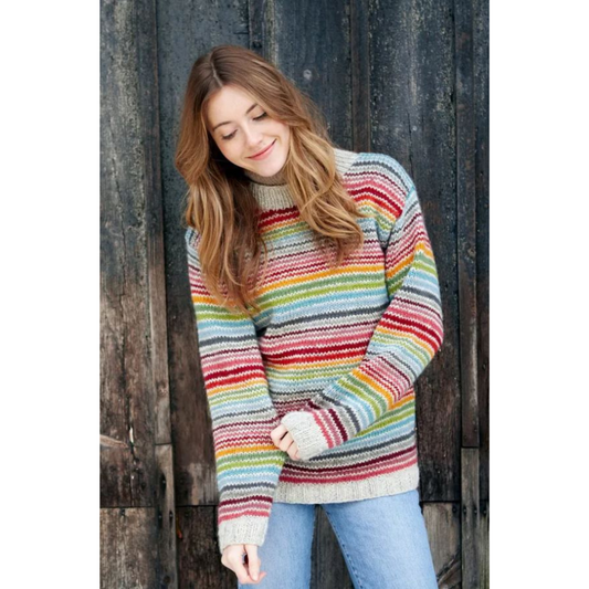 Hoxton Handknitted Wool Stripe Ladies Sweater
