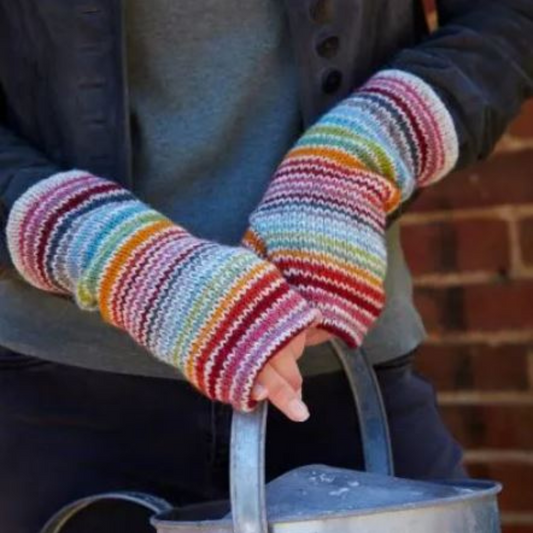 Hoxton Stripe Fingerless Gloves