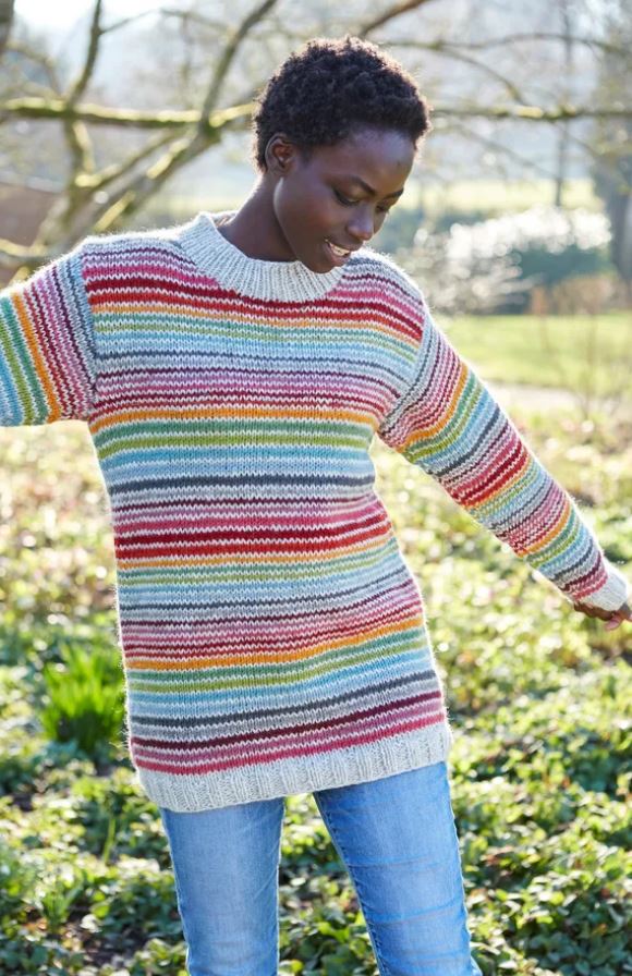 Hoxton Handknitted Wool Stripe Ladies Sweater