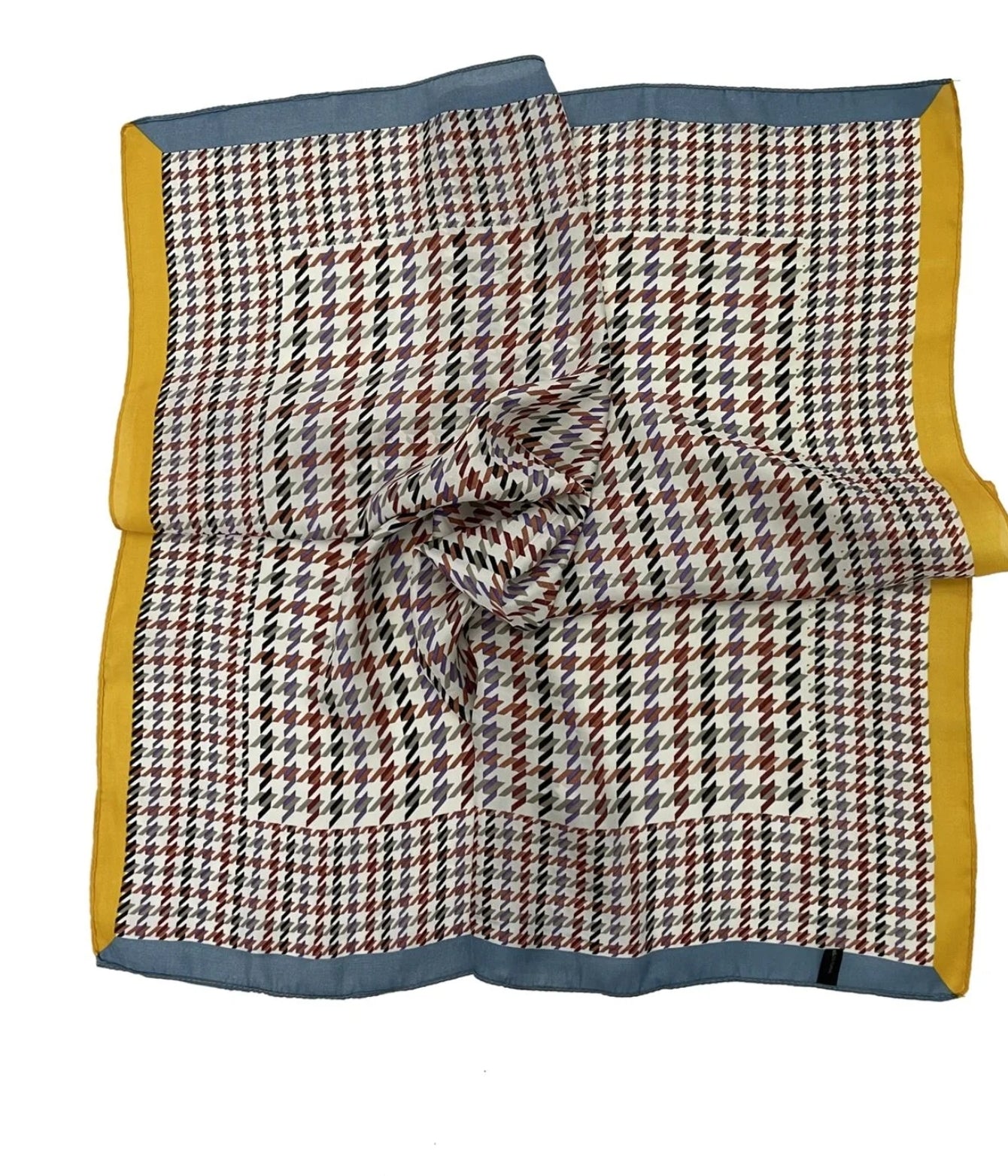 Silk Style Fashion Dogtooth Print Square Scarf