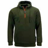 Men’s Olive 1/4 Zip Fleece Hoodie – Warm Outdoor Game Trail Pullover
