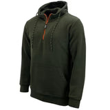 Men’s Olive 1/4 Zip Fleece Hoodie – Warm Outdoor Game Trail Pullover