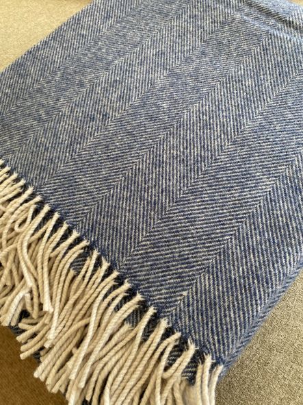 Large Merino Wool Herringbone Throw