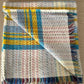 Recycled Wool Blue and Yellow check plaid Throw blanket