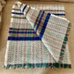 Recycled Wool Blue and Yellow check plaid Throw blanket