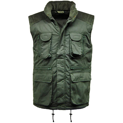 Men’s Outdoor Multi Pocket Padded Gilet – Showerproof Utility Body Warmer