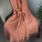Pure Wool Burnt Orange Hound tooth Throw Blanket