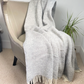 Pure Wool King Size Throw Blanket - Grey - Dusky Pink