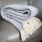 Pure Wool King Size Grey Throw Blanket