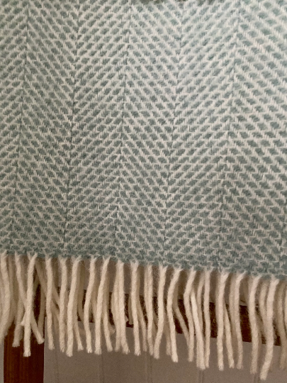 Pure Wool Pastel Sea Green Throw Blanket