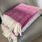 Large Pure Wool Ombré Throw Blanket - Dusky Pink -  Blue Grey