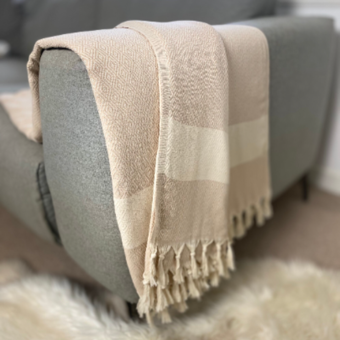 Large Cotton fringed Throw