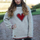Sloppy Joe Hand knitted Pure Wool Heart Jumper