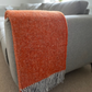 Large Pure Wool Fleck Throw Blanket - Orange and Grey / Pink and Grey