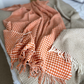 Pure Wool Burnt Orange Hound tooth Throw Blanket