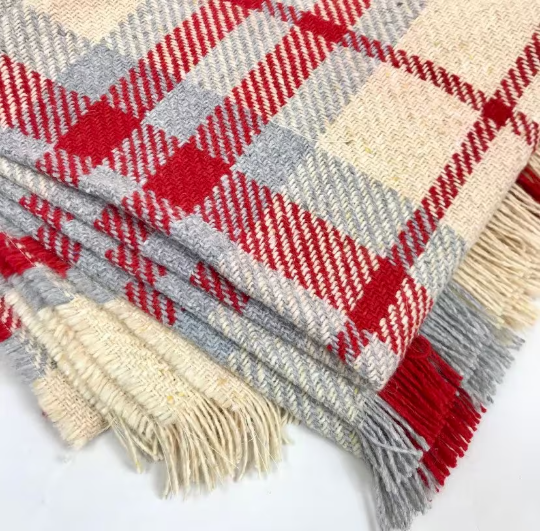 Waterproof Recycled Wool Check Picnic Blanket