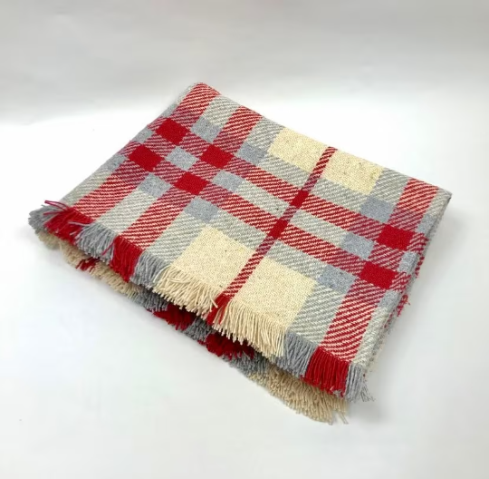 Waterproof Recycled Wool Check Picnic Blanket
